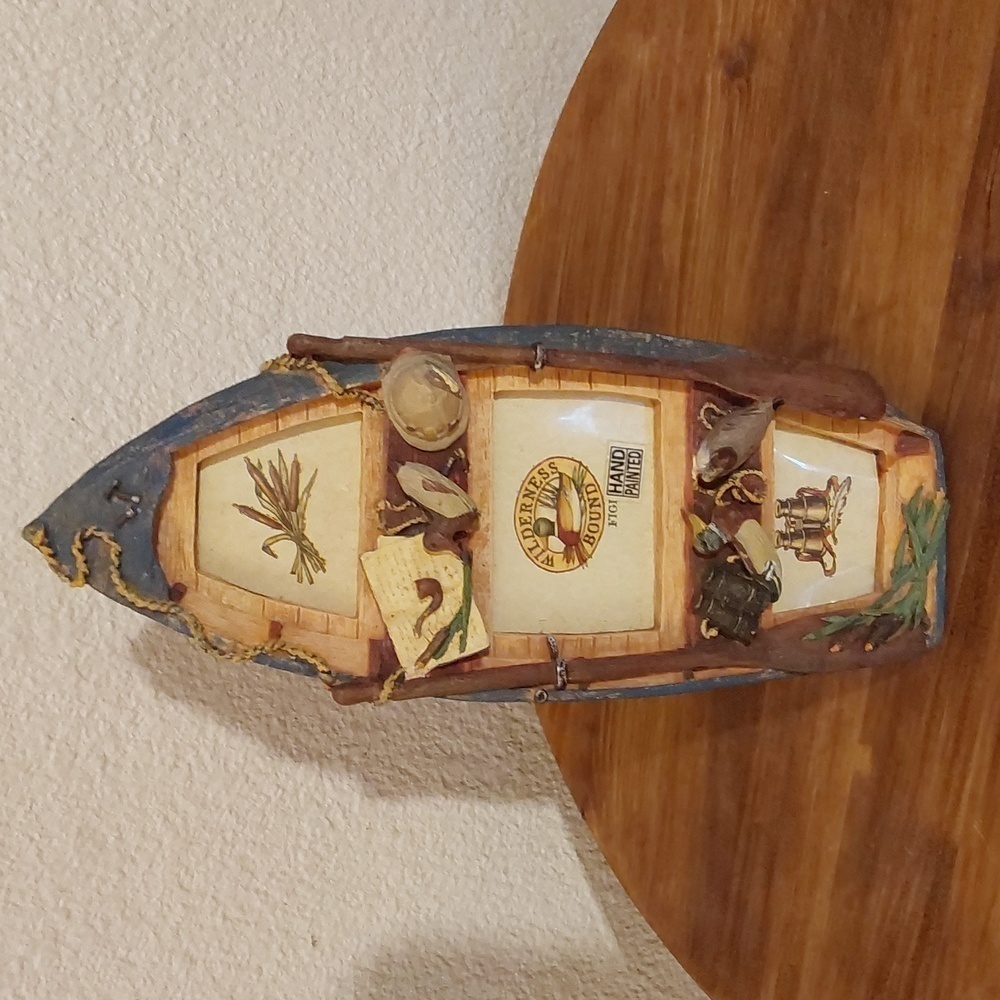 Wilderness Bound Hand Painted Duck Hunting Boat Picture Frame Collage New!